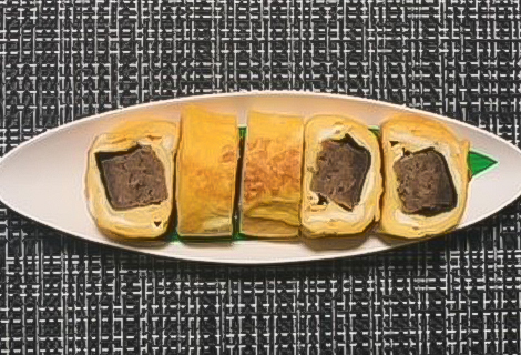 「葵牛ハンバーグ」を使った玉子焼き